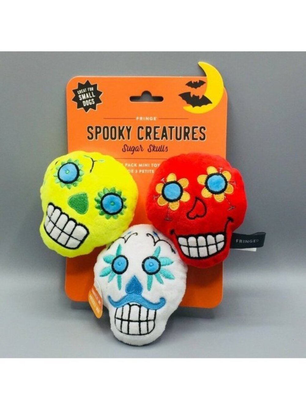 Halloween Dog Toys Spooky Creatures Sugar Skulls Set Of 3